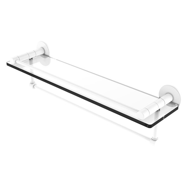Allied Brass Fresno Matte White Glass Bathroom Shelf and Integrated ...