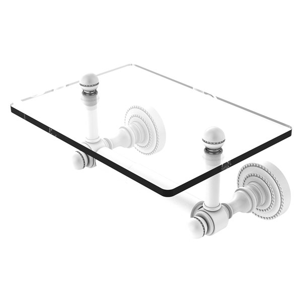 Allied Brass Dottingham Matte White Wall Mount Double Post Toilet Paper Holder