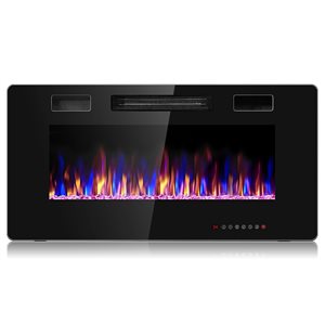 Costway 36-in Black Infrared Quartz Electric Fireplace