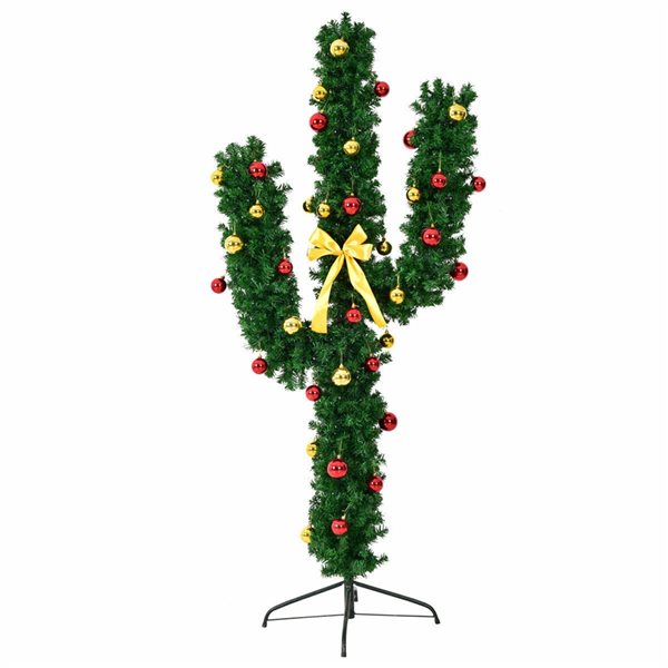 Costway 7-ft Pre-Lit Slim Green Artificial Christmas Tree with 160 Constant Warm White LED Lights