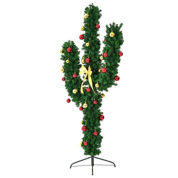 Costway 7-ft Pre-Lit Slim Green Artificial Christmas Tree with 160 Constant Warm White LED Lights