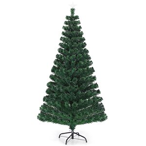 Costway 5-ft Pre-Lit Full Green Artificial Christmas Tree with 180 Constant Warm White LED Lights