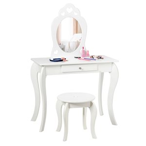 Costway 13.5-in White Makeup Vanity (Mirror and Stool Included)