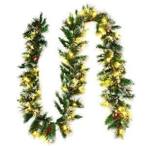 Costway Indoor/Outdoor Pre-Lit 9-ft Ornament Garland with White LED