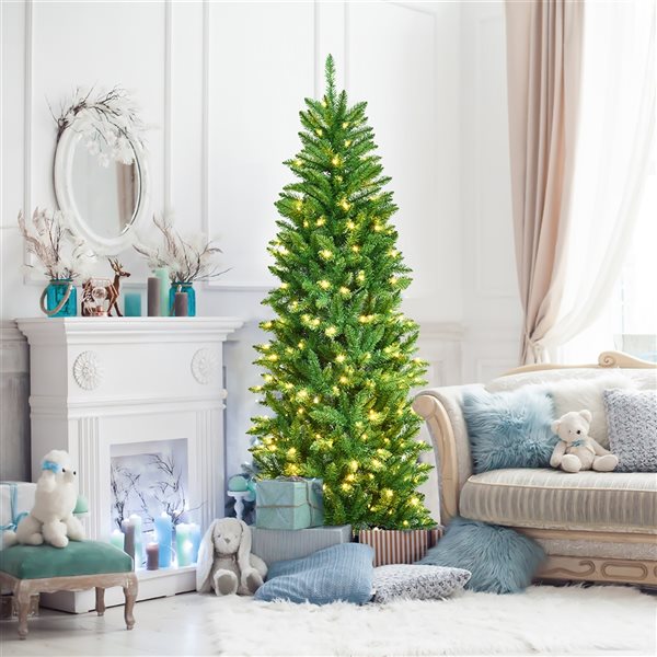 Costway 6-ft Slim Green Artificial Christmas Tree