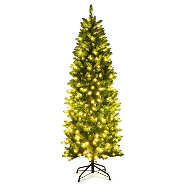 Costway 6-ft Slim Green Artificial Christmas Tree