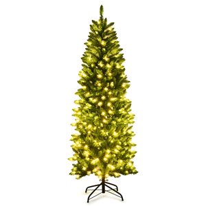 Costway 6-ft Slim Green Artificial Christmas Tree