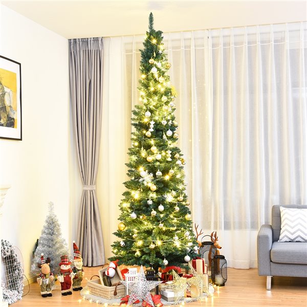 Costway 9-ft Slim Green Artificial Christmas Tree