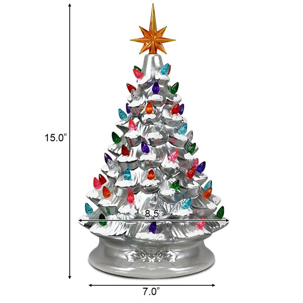 Costway Silver Christmas Tree Table Decoration