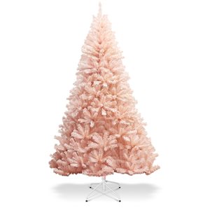 Costway 6-ft Fir Full Pink Artificial Christmas Tree