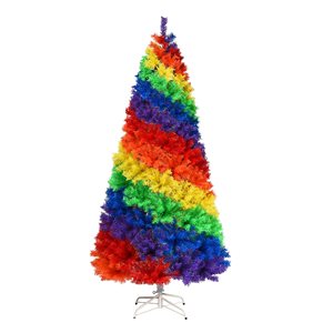 Costway 7-ft Full Rainbow Artificial Christmas Tree