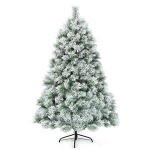 Costway 6-ft Full Green Artificial Snowy Christmas Tree