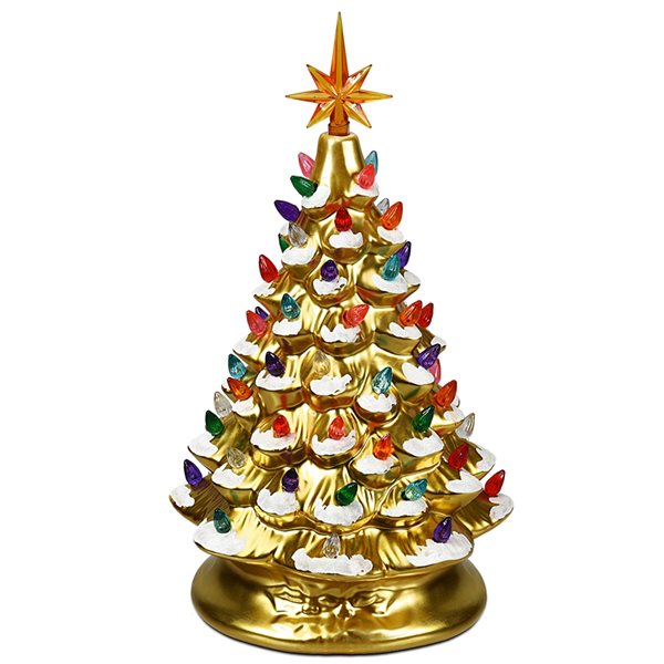 Costway Lighted Gold Christmas Tree Table Decoration CM22111 | RONA