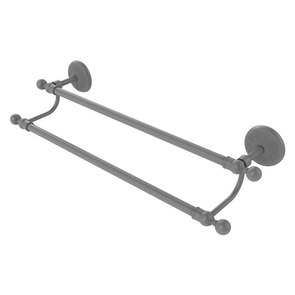 Allied Brass Monte Carlo 30-in Matte Grey Wall Mount Double Towel Bar