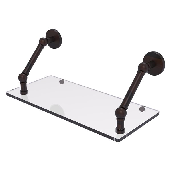 Allied Brass Prestige Skyline Venetian Bronze 18-in Glass Wall Mount Bathroom Shelf