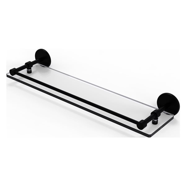 Allied Brass Prestige Skyline Matte Black 1Tier 22in Wall Mount Glass