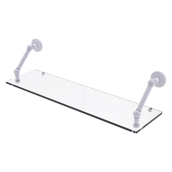 Allied Brass Prestige Skyline Matte White 30-in Glass Wall Mount Bathroom Shelf