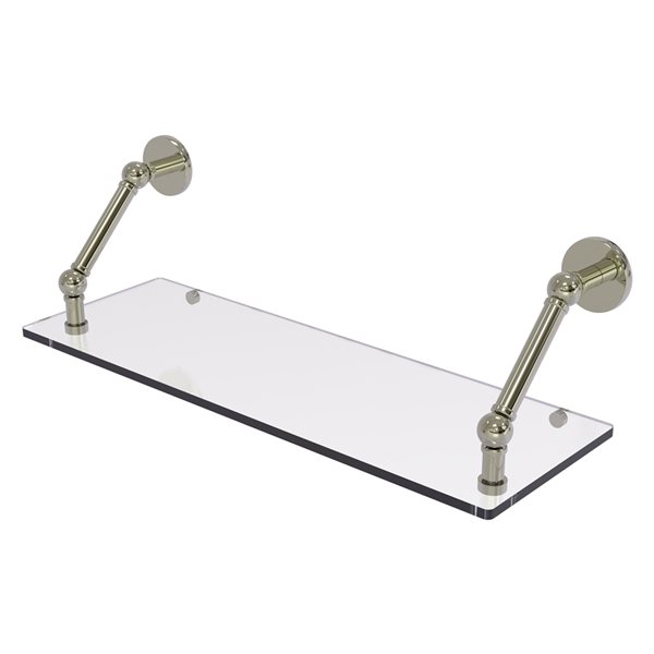 Allied Brass Prestige Skyline Polished Nickel 24-in Glass Wall Mount Bathroom Shelf