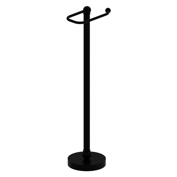 Allied Brass Matte Black Freestanding Single Post Toilet Paper Holder