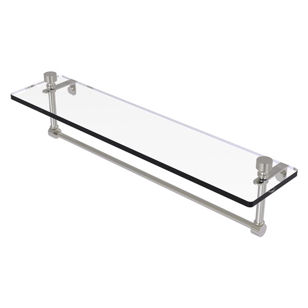 Allied Brass Foxtrot Satin Nickel 1Tier Glass Wall Mount Bathroom