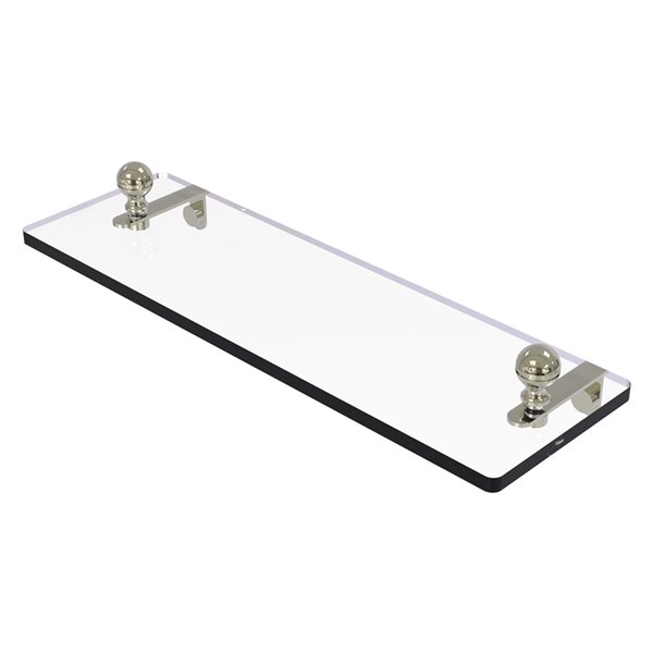 Allied Brass Mambo Polished Nickel 1-Tier Glass Wall Mount Bathroom Shelf