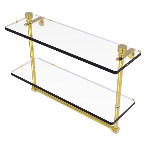 Allied Brass Foxtrot 16in Polished Brass 2Tier Glass Wall Mount