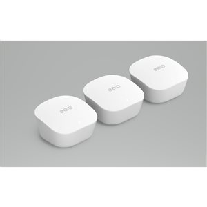 Système de Wi-Fi maillé eero blanc avec routeur central d'Amazon, paquet de 3