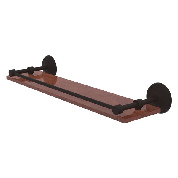 Allied Brass Monte Carlo 1-Tier Wood Wall Mount Bathroom Shelf in Oil Rubbed Bronze