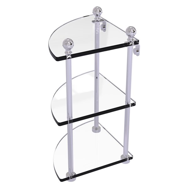 Allied Brass Mambo 3-Tier Glass Wall Mount Bathroom Shelf in Polished ...