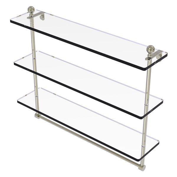 Allied Brass Mambo Polished Nickel 3-Tier Glass Wall Mount Bathroom ...