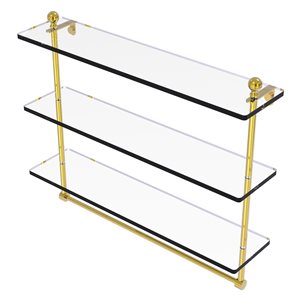Allied Brass Mambo Polished Brass 3-Tier Glass Wall Mount Bathroom Shelf