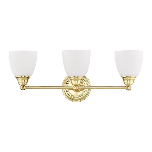 Livex Lighting Somerville 3-light Brass Traditional Vanity Light