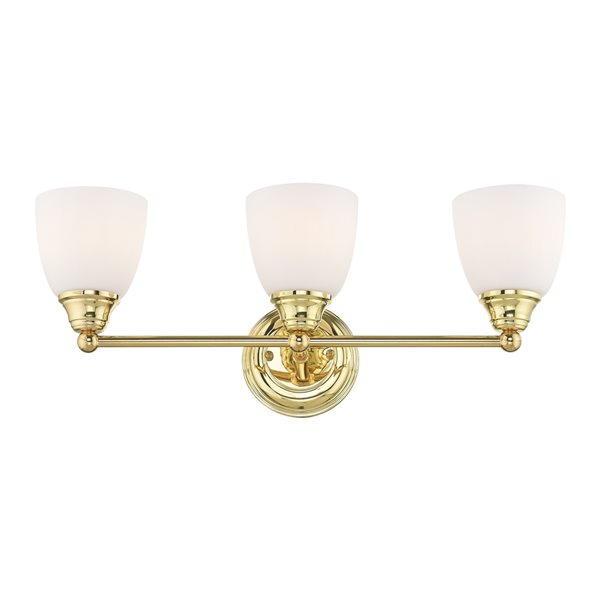 Livex Lighting Somerville 3-light Brass Traditional Vanity Light