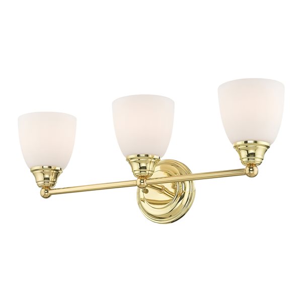 Livex Lighting Somerville 3-light Brass Traditional Vanity Light