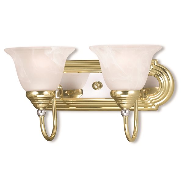 Livex Lighting Belmont 2 Light Brass, Brushed Brass Vanity Light Fixtures