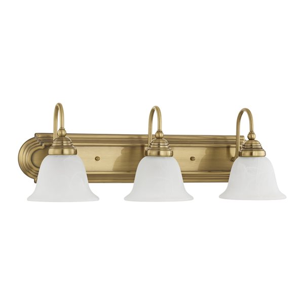 Livex Lighting Belmont 3-light Brass Traditional Vanity Light