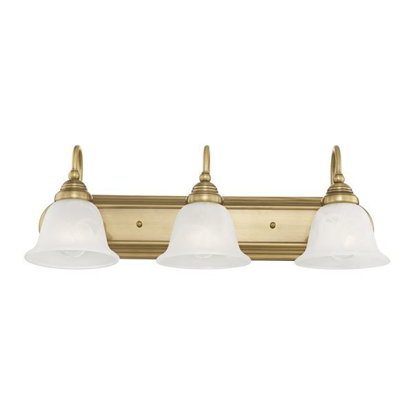 Livex Lighting Belmont 3-light Brass Traditional Vanity Light