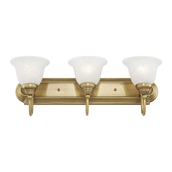 Livex Lighting Belmont 3-light Brass Traditional Vanity Light