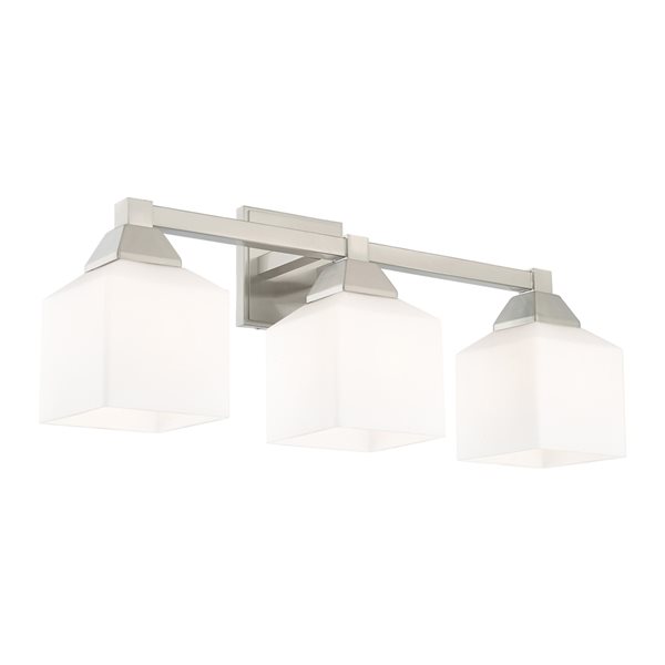 Livex Lighting Aragon 3-light Nickel Transitional Vanity Light
