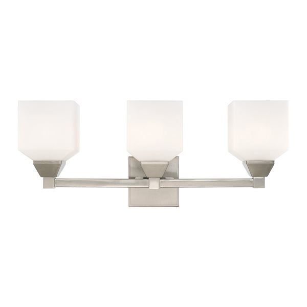 Livex Lighting Aragon 3-light Nickel Transitional Vanity Light