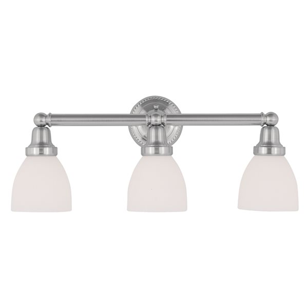 Livex Lighting Classic 3-light Nickel Traditional Vanity Light 1023-91 ...