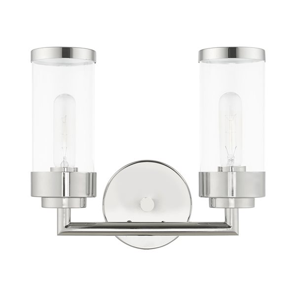 Livex Lighting Hillcrest 2-light Chrome Transitional Vanity Light