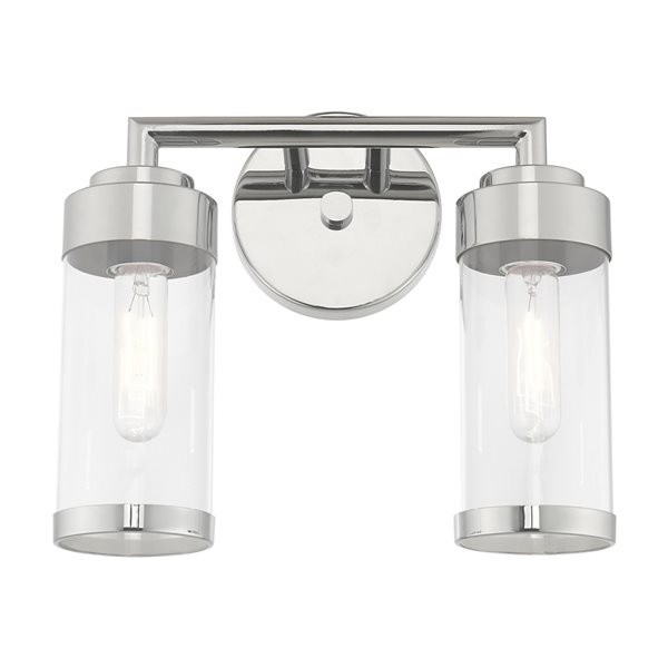 Livex Lighting Hillcrest 2-light Chrome Transitional Vanity Light