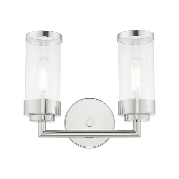 Livex Lighting Hillcrest 2-light Chrome Transitional Vanity Light