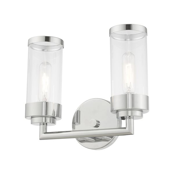 Livex Lighting Hillcrest 2-light Chrome Transitional Vanity Light