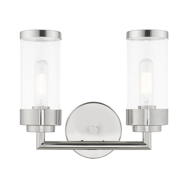 Livex Lighting Hillcrest 2-light Chrome Transitional Vanity Light
