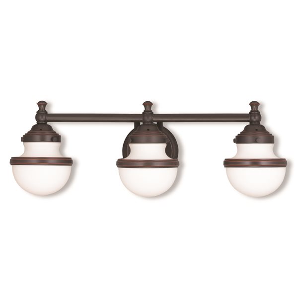 Livex Lighting Oldwick 3-Light Bronze Transitional Vanity Light