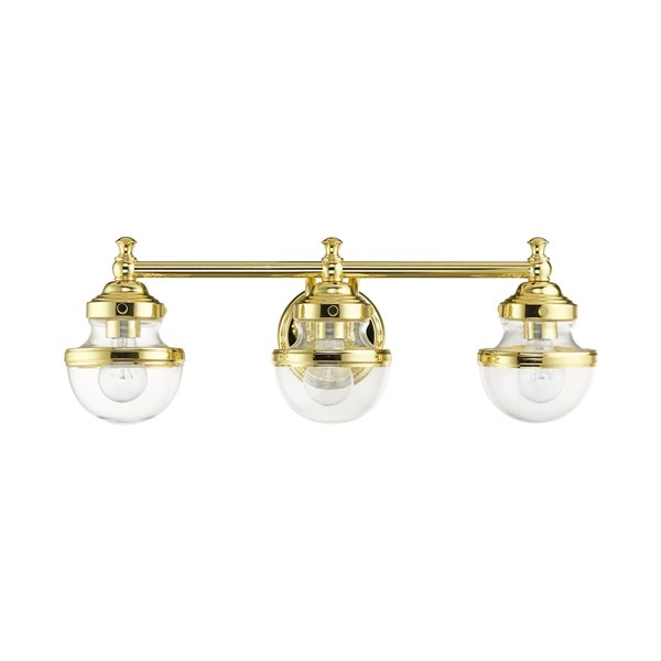 Livex Lighting Oldwick 3-Light Brass Transitional Vanity Light