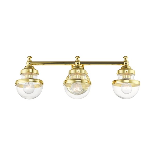 Livex Lighting Oldwick 3-Light Brass Transitional Vanity Light