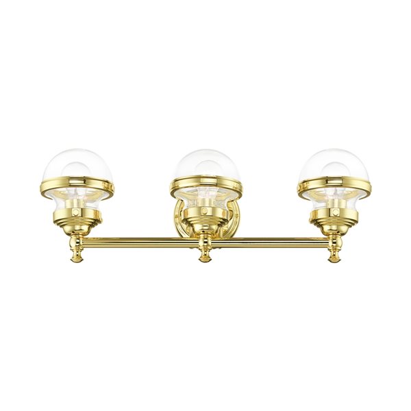 Livex Lighting Oldwick 3-Light Brass Transitional Vanity Light